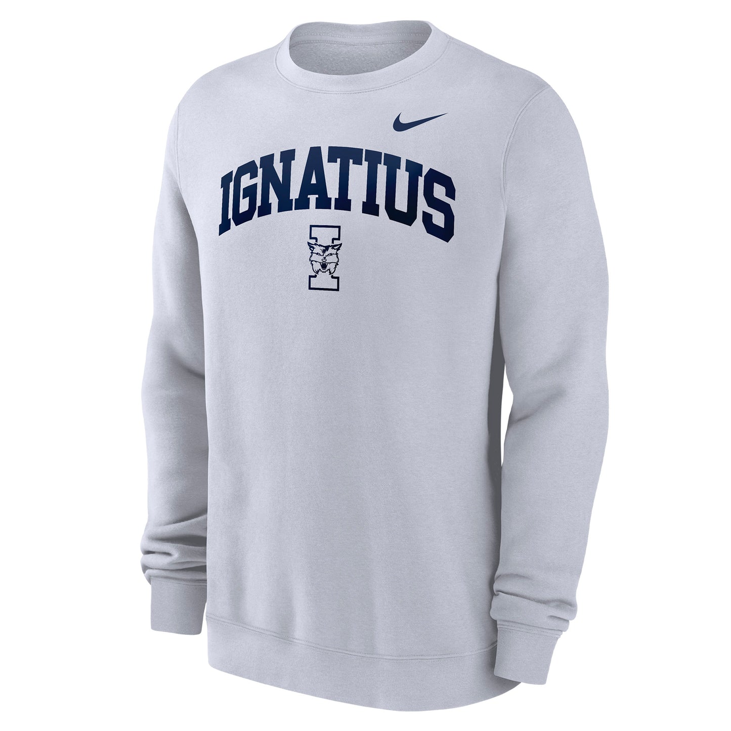 Nike White Fleece Crewneck (I with Cat) ** LAST INVENTORY **