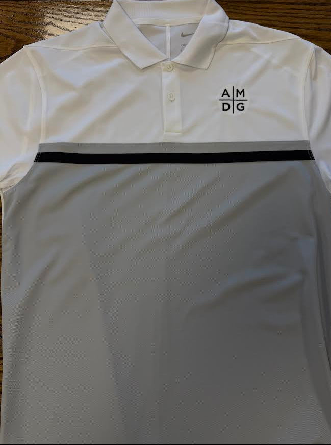 Nike White/Grey Colorblock Polo