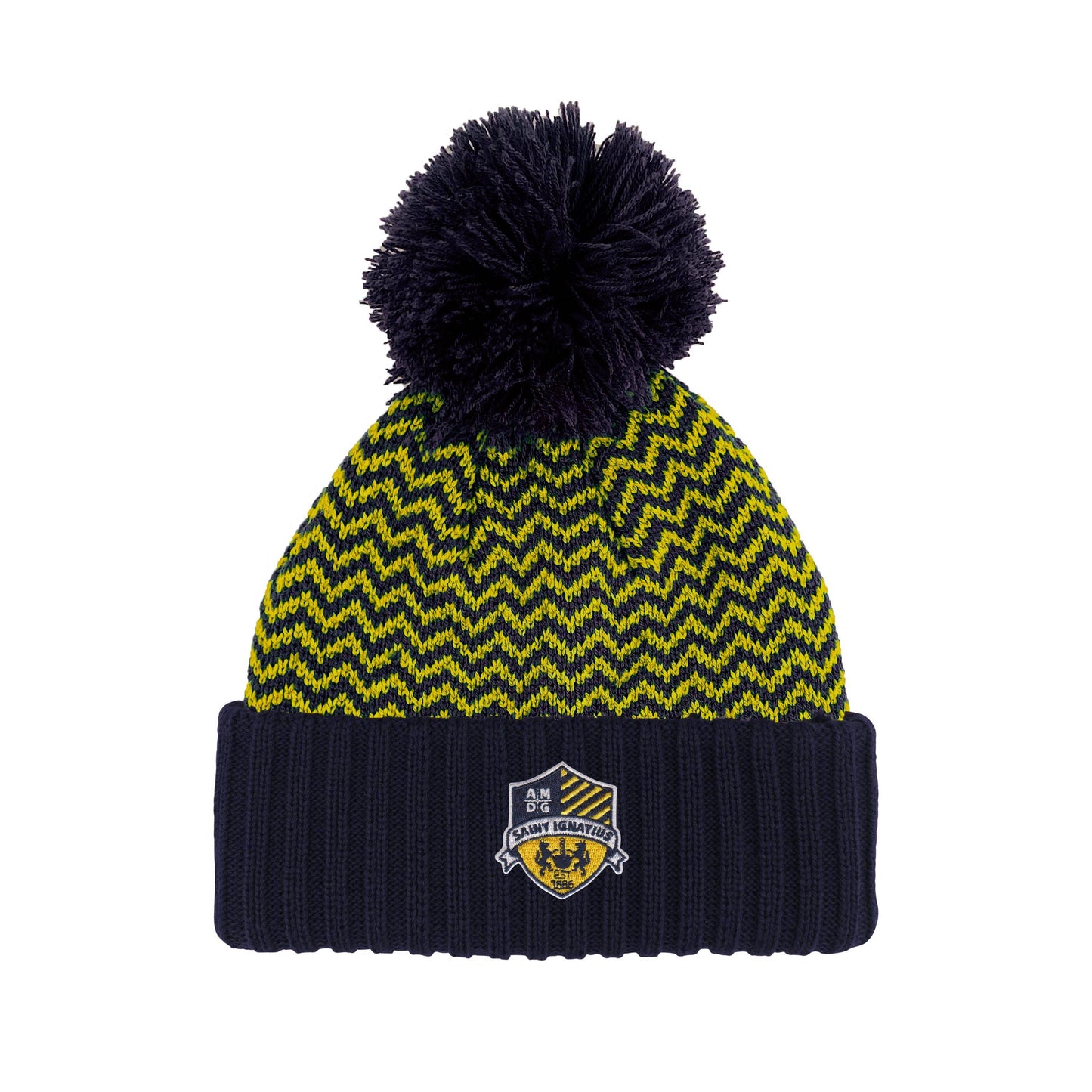 LogoFit Navy Zig Zag Pom Hat