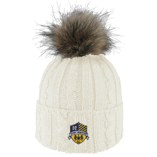 LogoFit Women's Cream Knit Hat