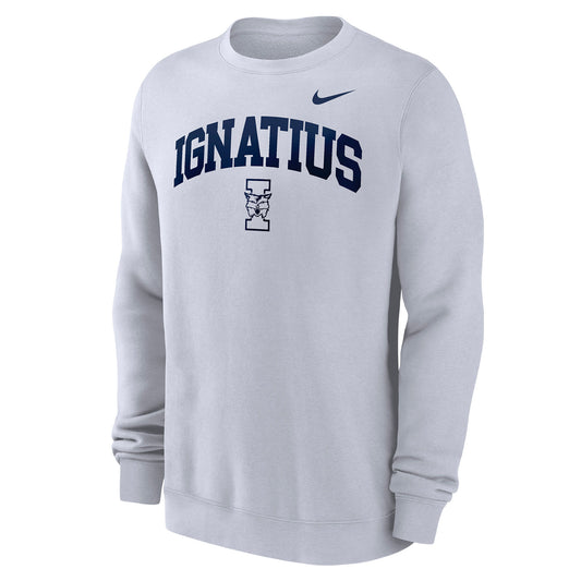 Nike White Fleece Crewneck (I with Cat) ** LAST INVENTORY **