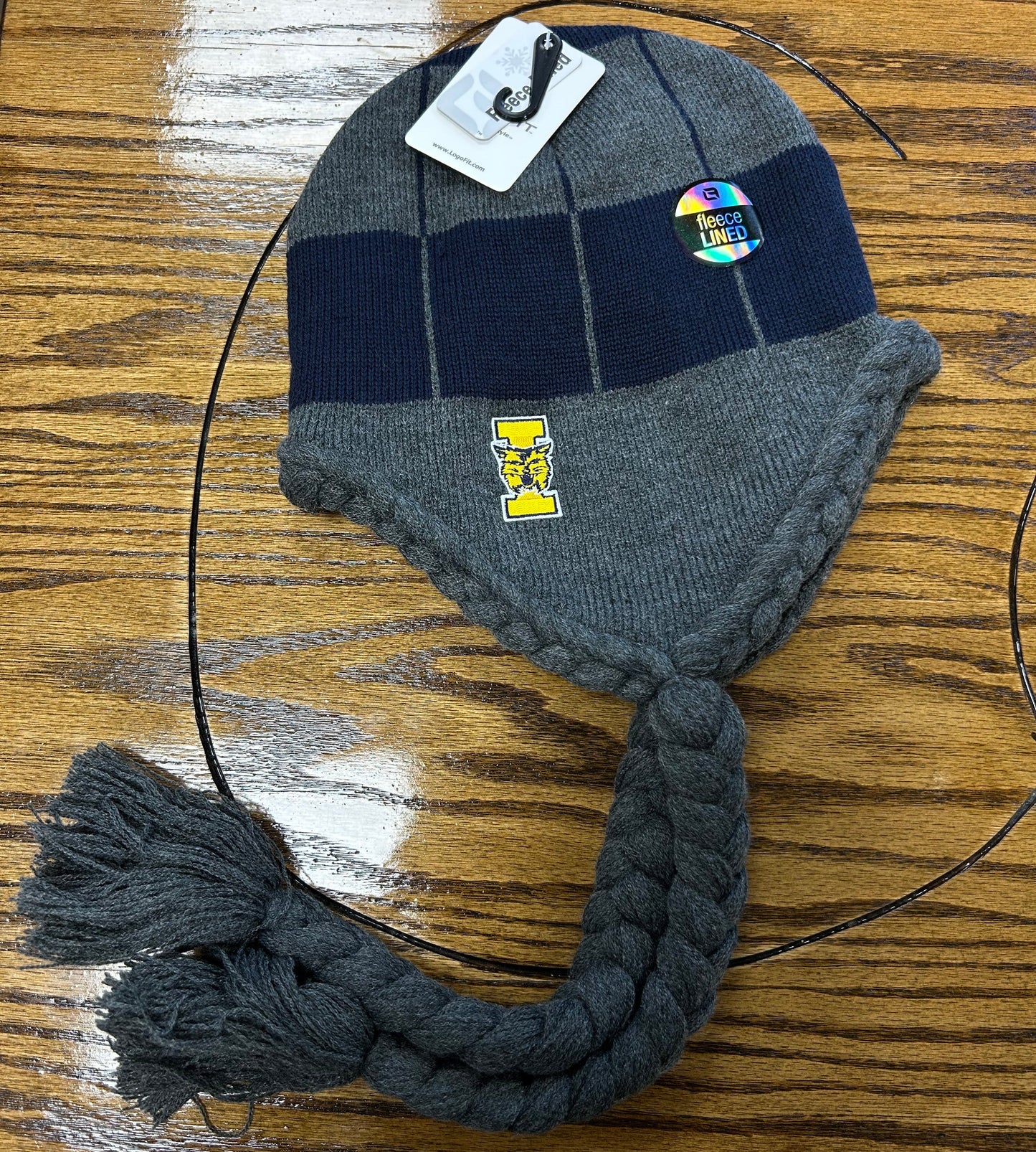 Logofit Grey Braided Fleece Lined Hat