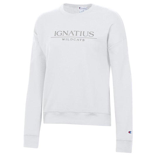 Champion Women's White Fleece Crewneck